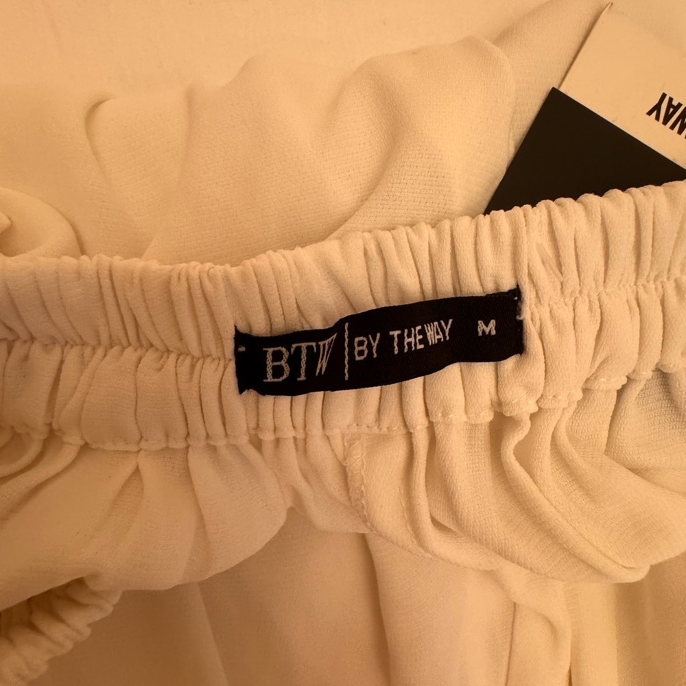 By The Way Women’s White Beach Coverup Pants M NWT - Picture 5 of 8